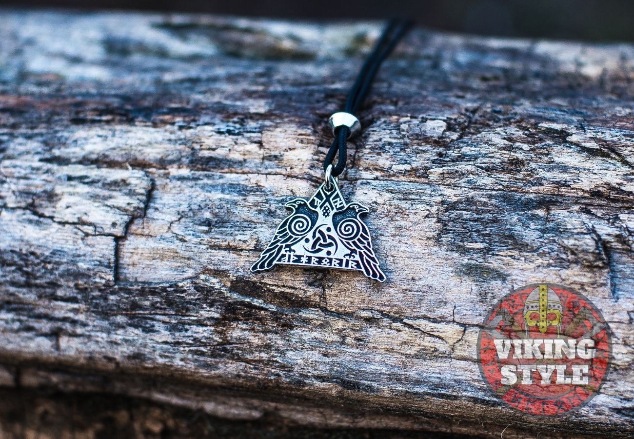 Valknut Pendant - Huginn & Muninn, 925 Silver