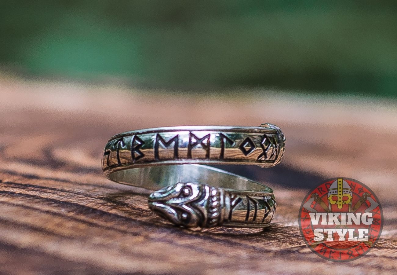 Adjustable Rune Ring - 925 Silver