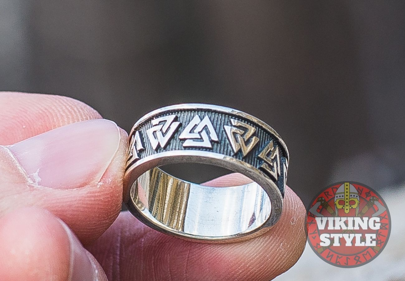 Valknut Ring - Band, 925 Silver