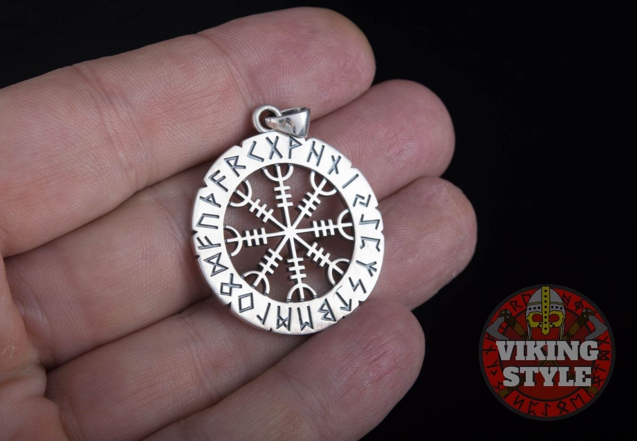 Ægishjálmur Pendant - Runic, 925 Silver