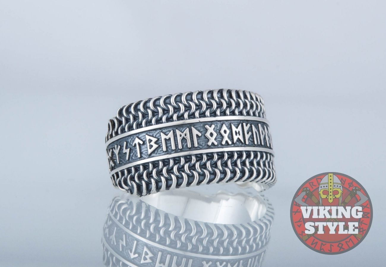 Runic Ring - Chainmail, 925 Silver