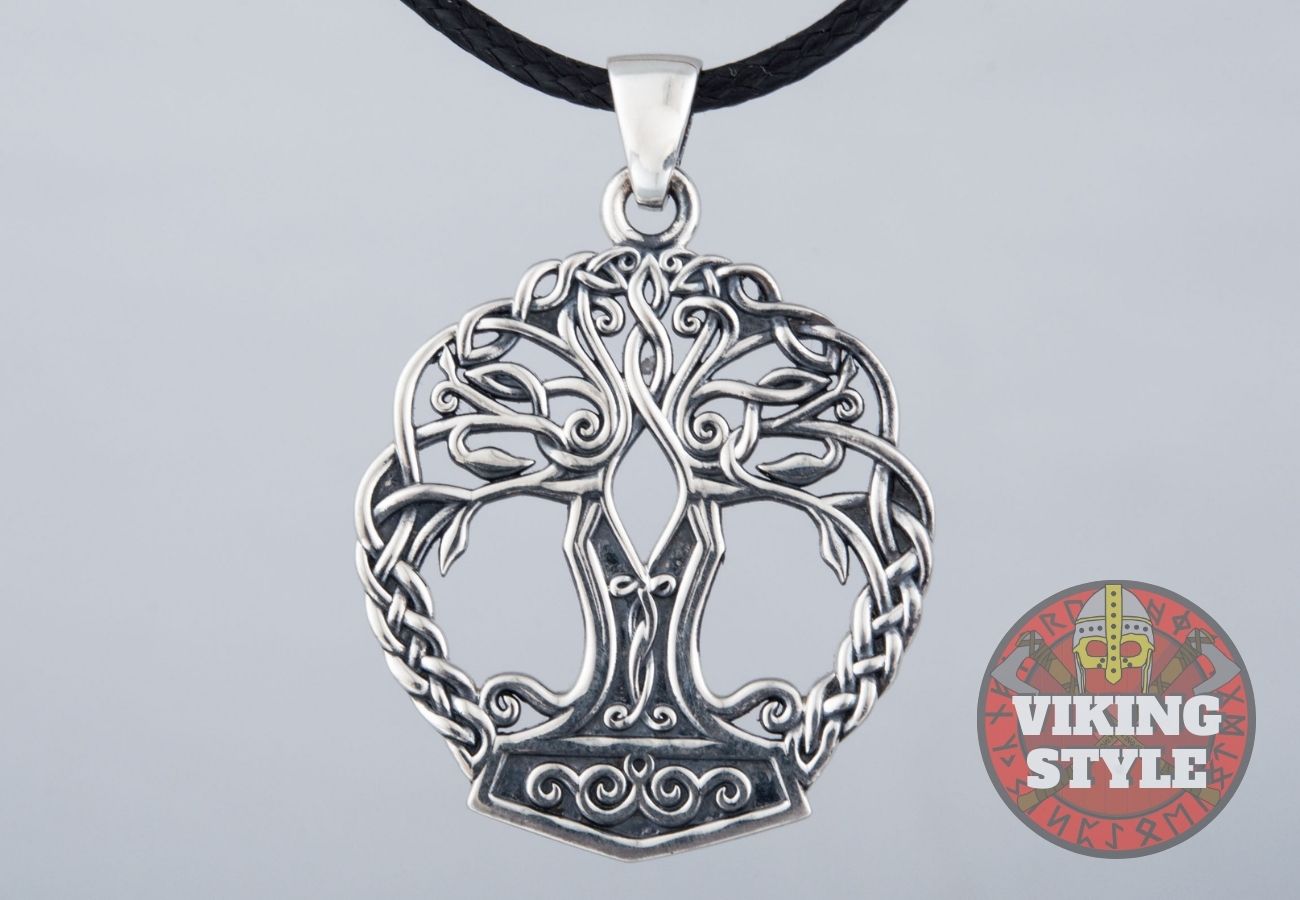 Mjölnir Pendant - Tree of Life, 925 Silver