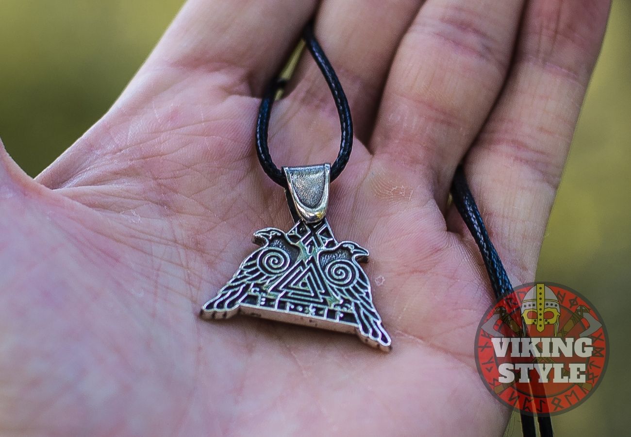 Valknut Pendant - Huginn & Muninn, 925 Silver