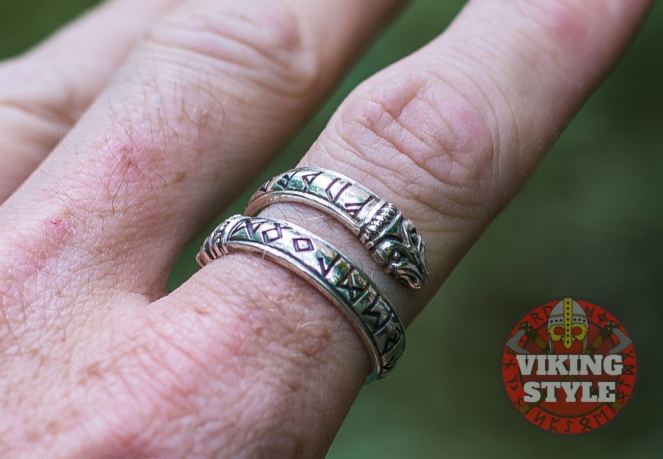 Adjustable Rune Ring - 925 Silver