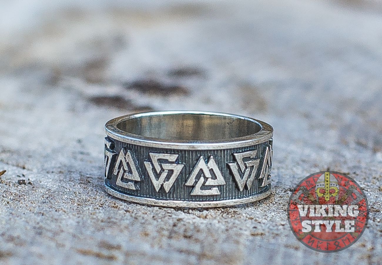 Valknut Ring - Band, 925 Silver