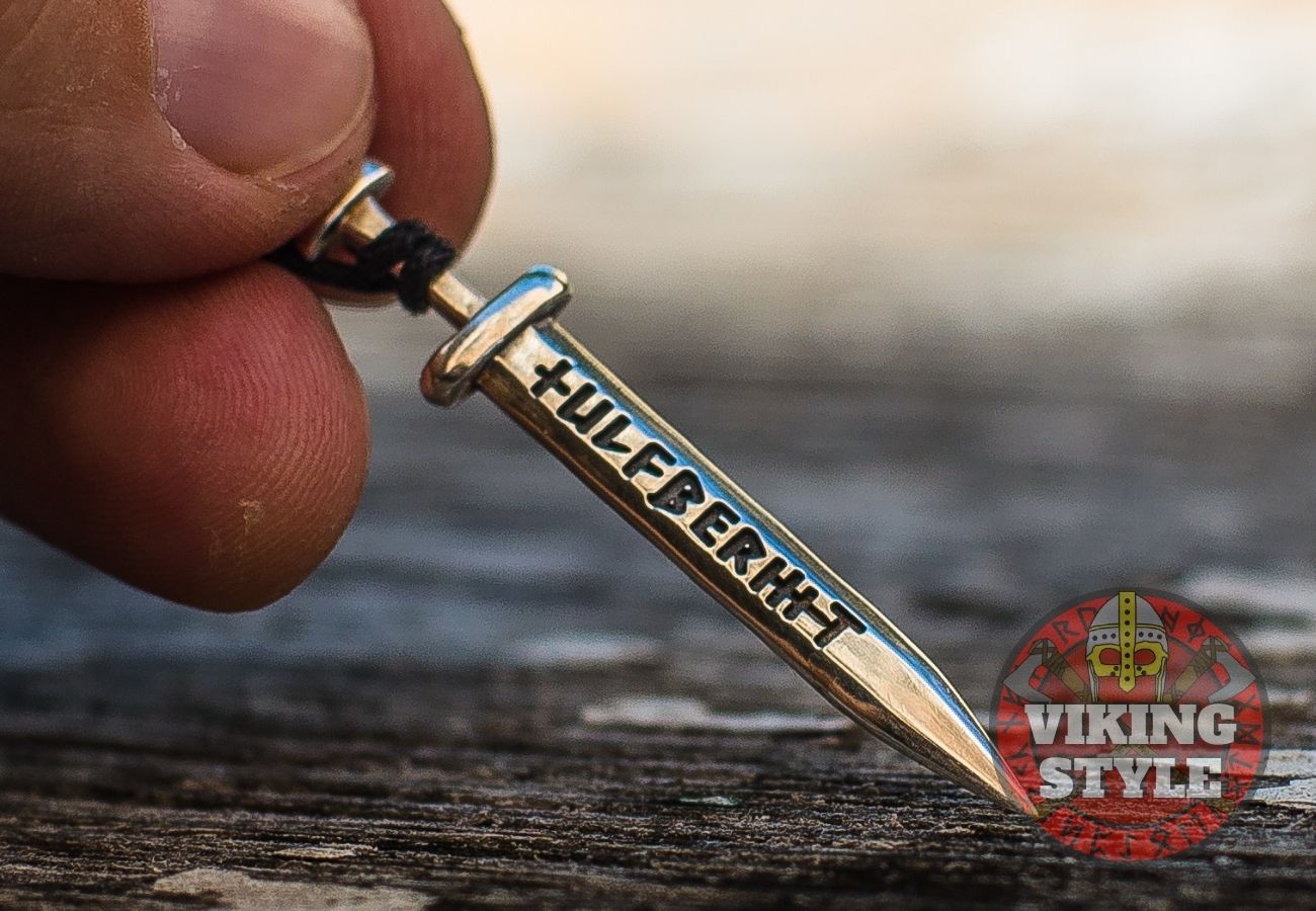 Viking Sword Pendant - Engraved, 925 Silver