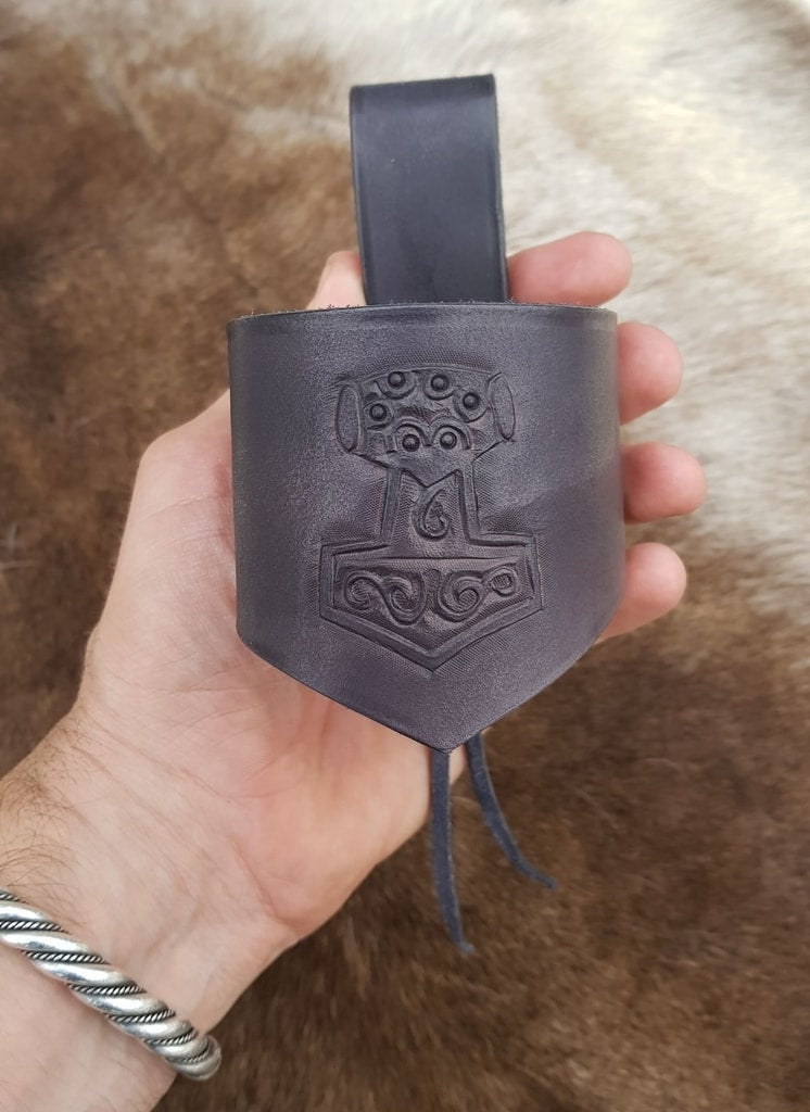 Mjolnir Leather Horn Holder