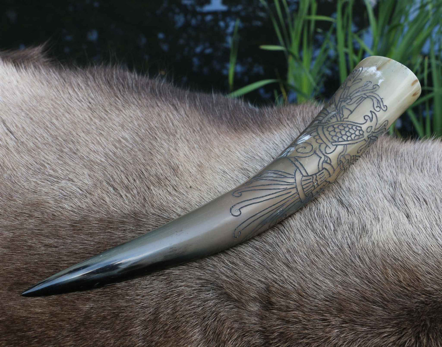 Norse Crows Drinking Horn
