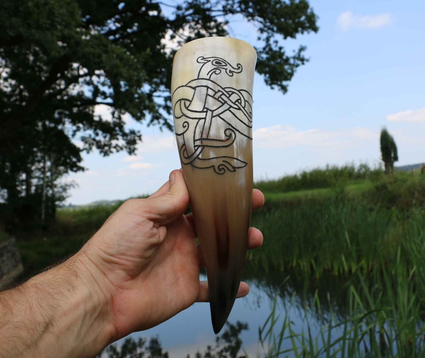 Small Norse Dragon Drinking Horn