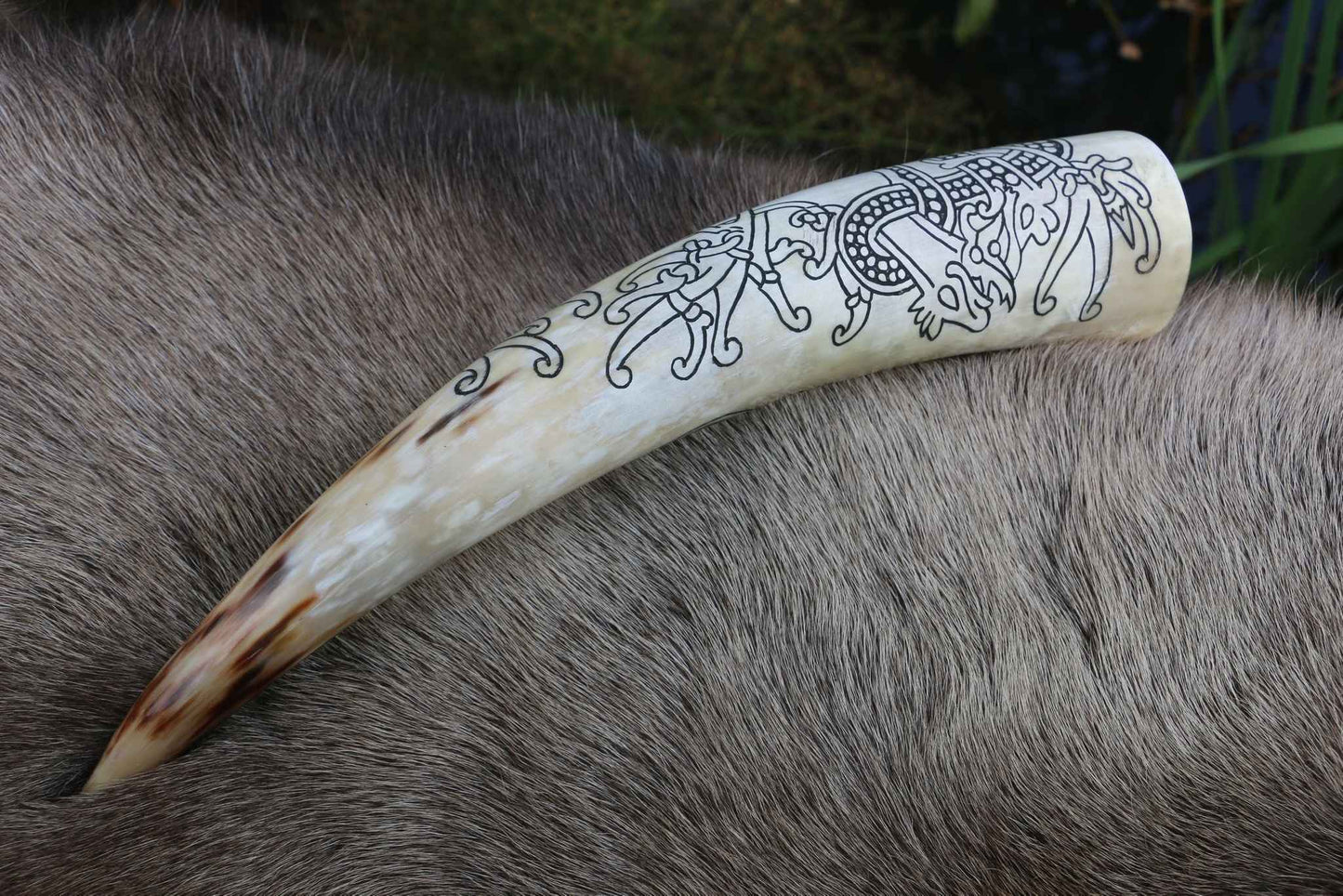 Nordic Dragon Drinking Horn