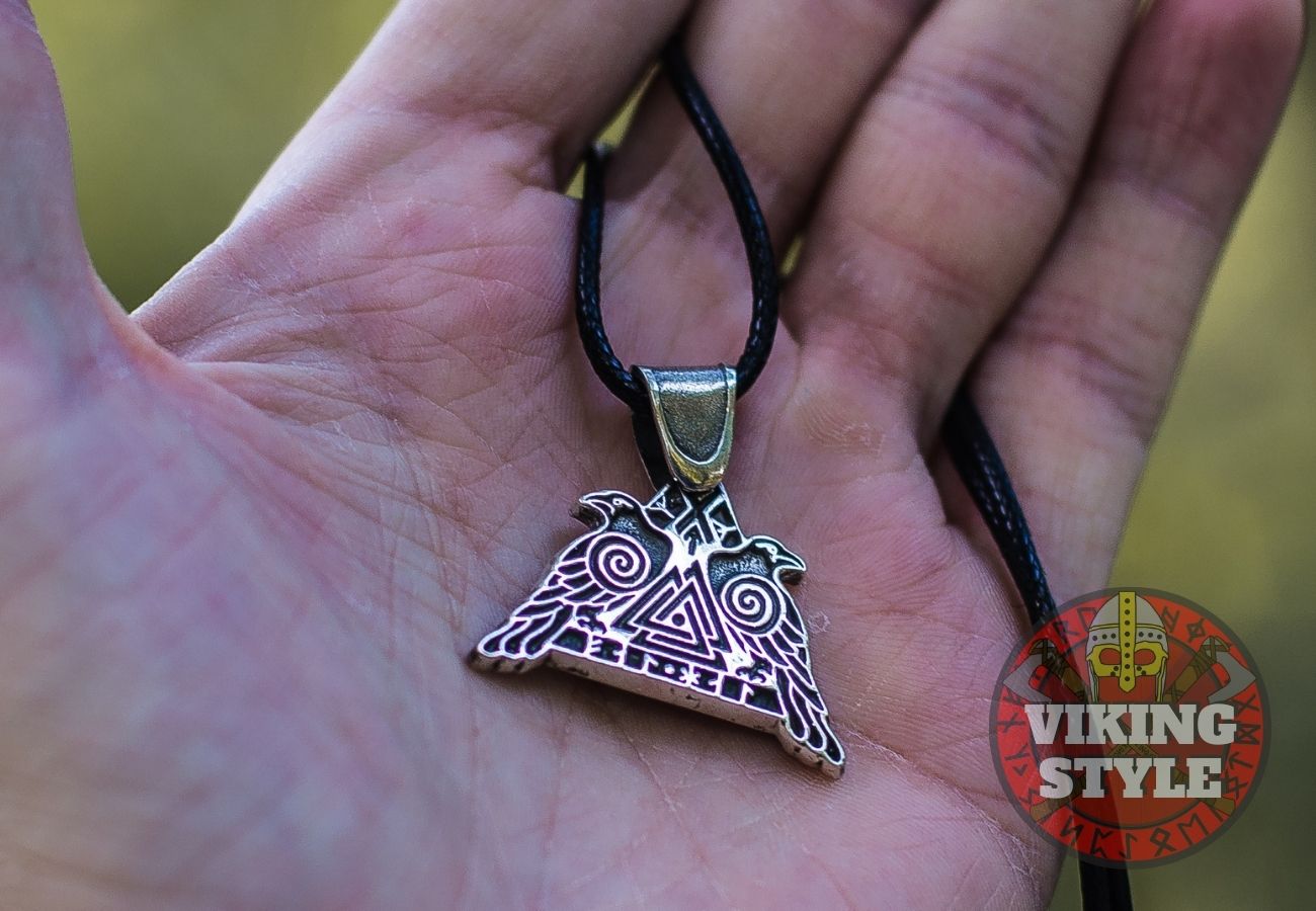 Valknut Pendant - Huginn & Muninn, 925 Silver