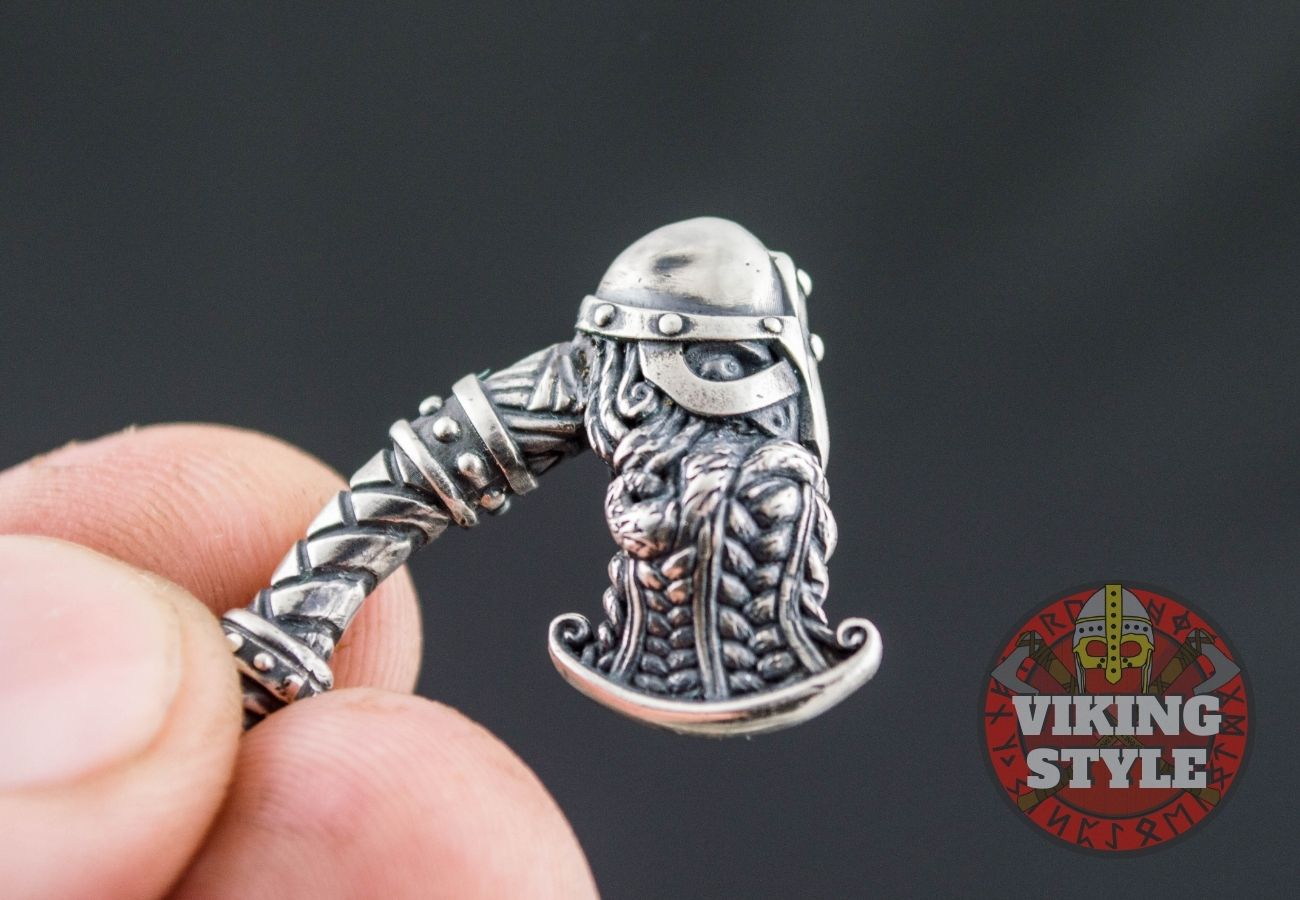 Helmet Axe Pendant - 925 Silver