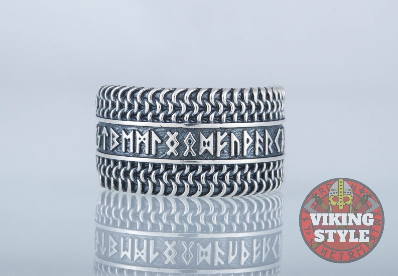 Runic Ring - Chainmail, 925 Silver