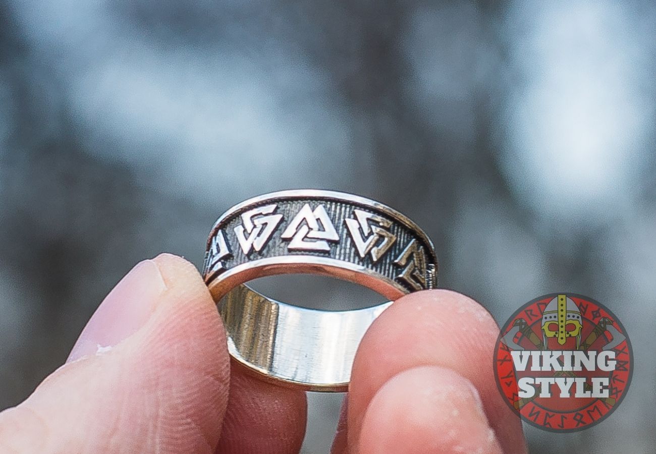 Valknut Ring - Band, 925 Silver