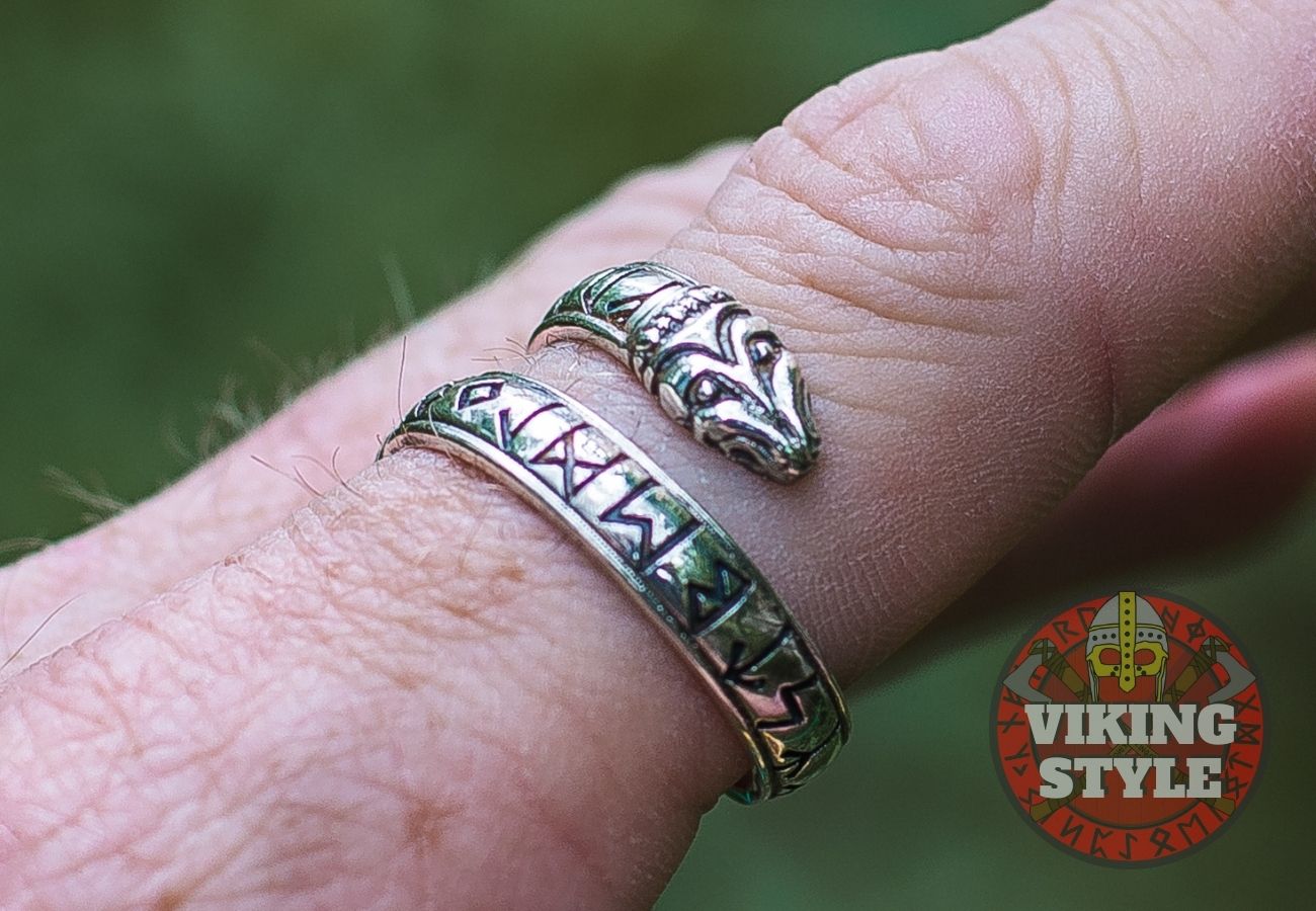 Adjustable Rune Ring - 925 Silver