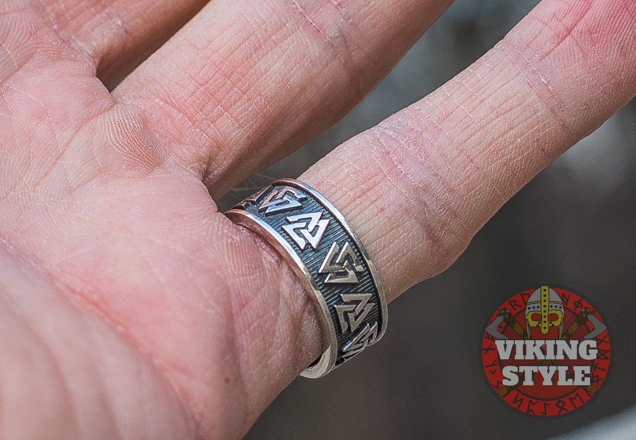 Valknut Ring - Band, 925 Silver