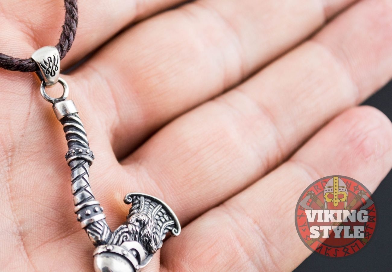 Helmet Axe Pendant - 925 Silver