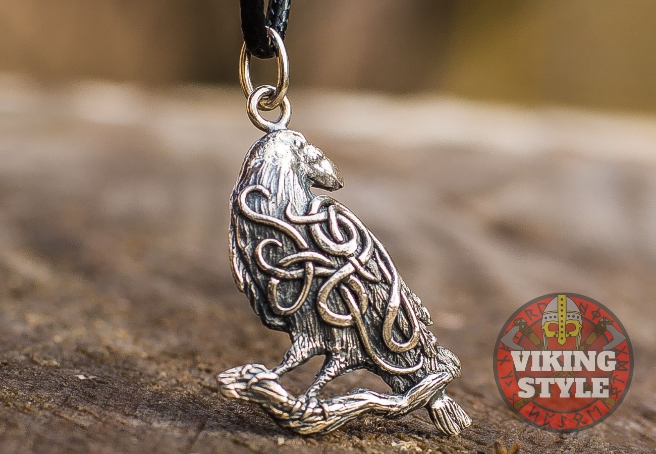 Norse Raven Pendant - Hræfn, 925 Silver
