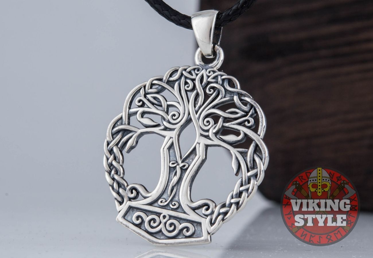 Mjölnir Pendant - Tree of Life, 925 Silver