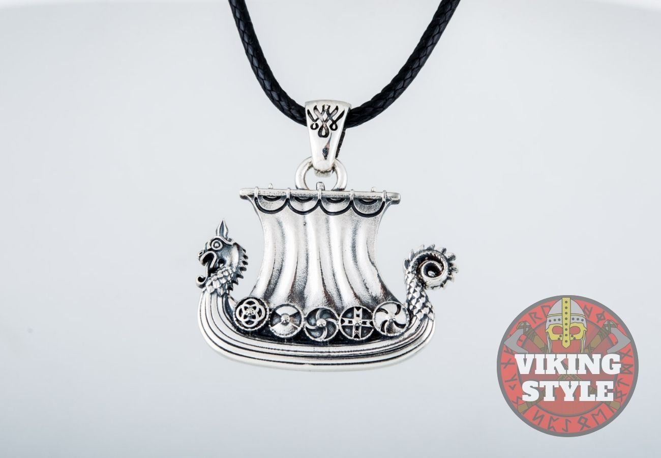 Viking Ship Pendant V - Drakkar, 925 Silver