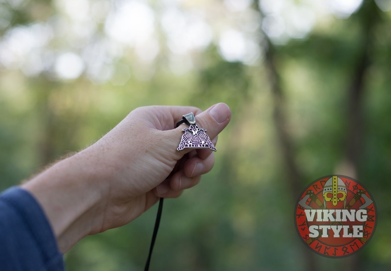 Valknut Pendant - Huginn & Muninn, 925 Silver