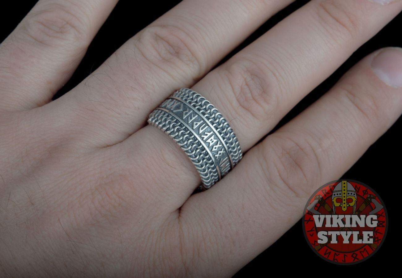 Runic Ring - Chainmail, 925 Silver