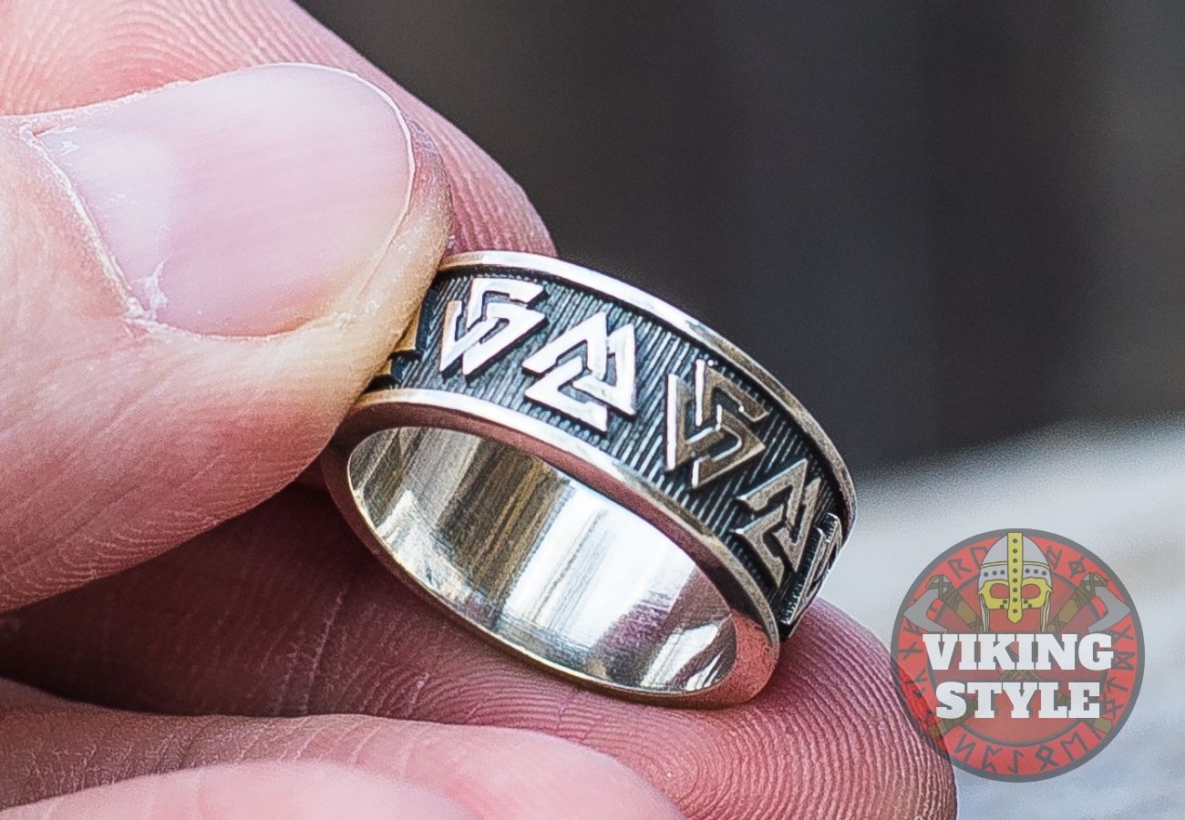 Valknut Ring - Band, 925 Silver