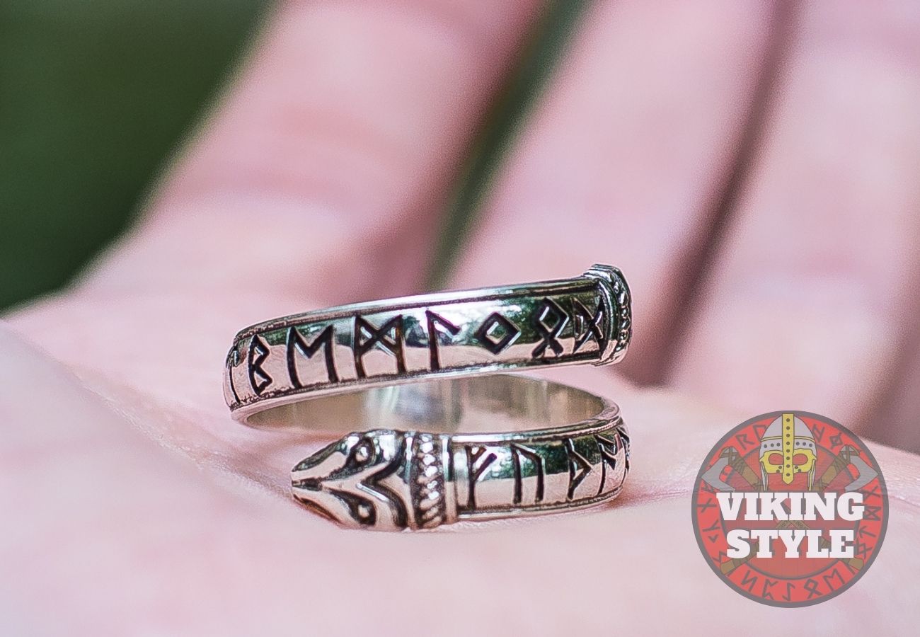 Adjustable Rune Ring - 925 Silver