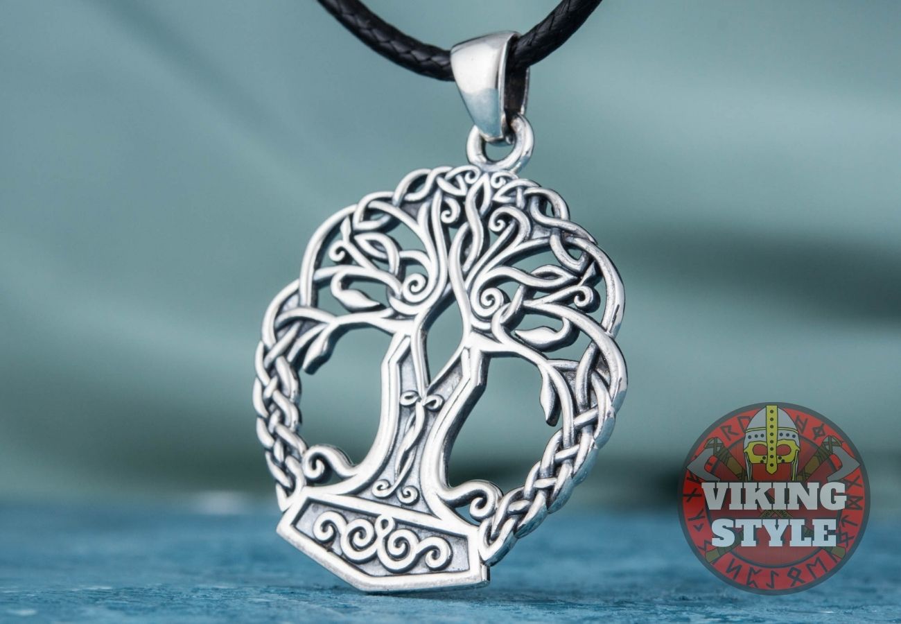 Mjölnir Pendant - Tree of Life, 925 Silver