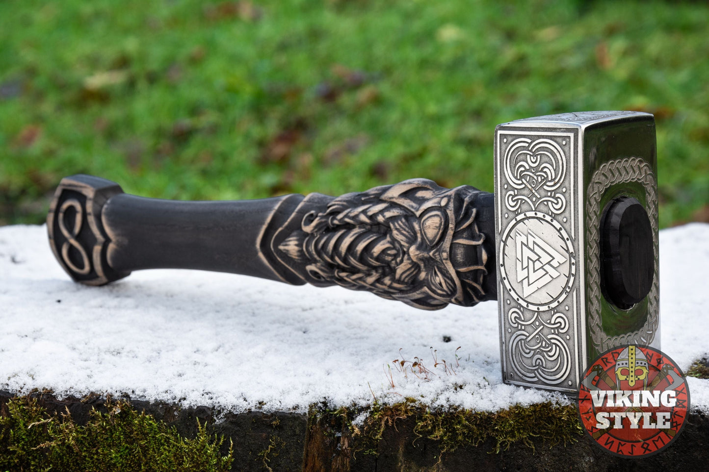 Handmade Viking Hammer - Odin & Valknut