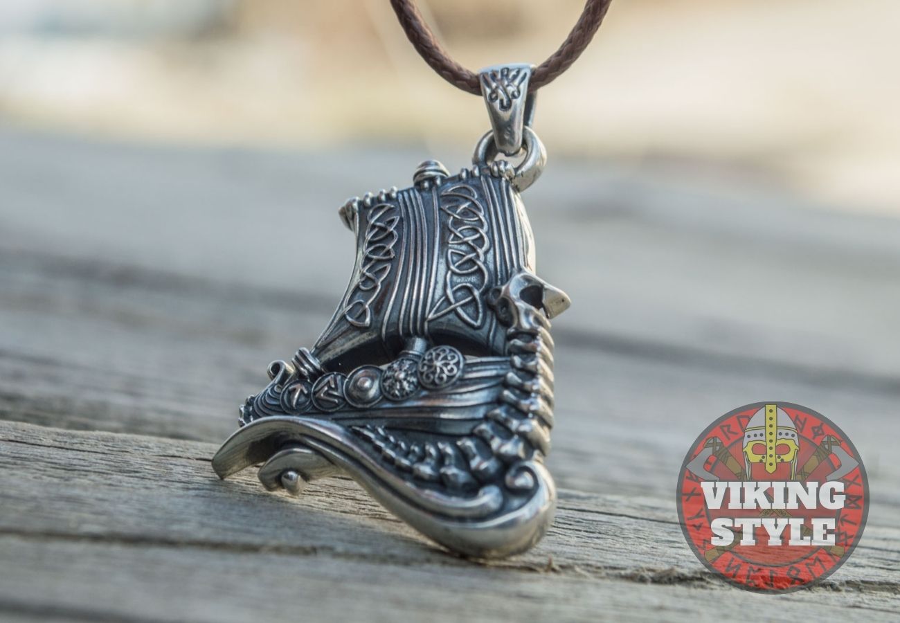 Viking Ship Pendant II - Drakkar, 925 Silver