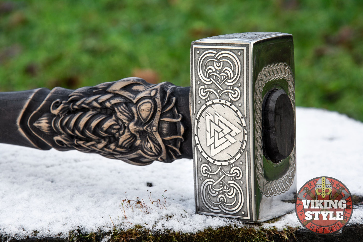 Handmade Viking Hammer - Odin & Valknut