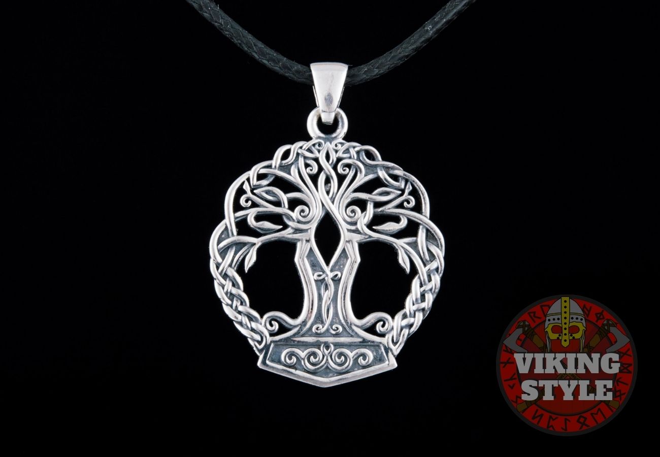 Mjölnir Pendant - Tree of Life, 925 Silver