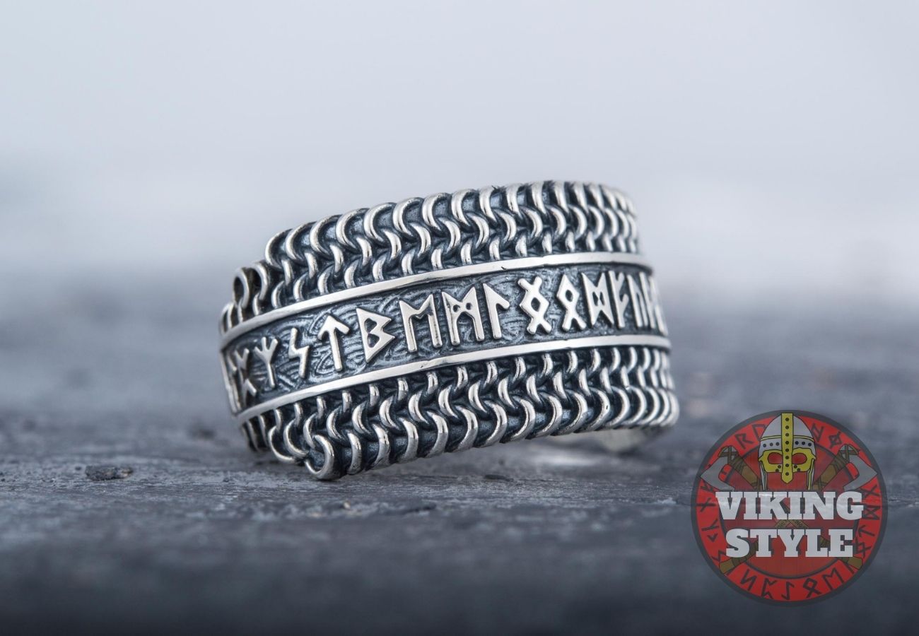 Runic Ring - Chainmail, 925 Silver