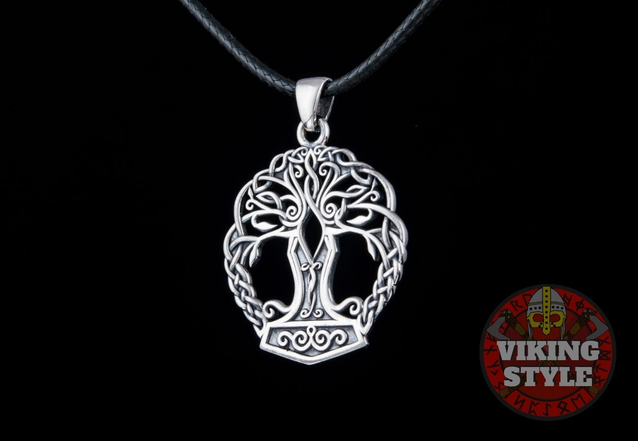 Mjölnir Pendant - Tree of Life, 925 Silver