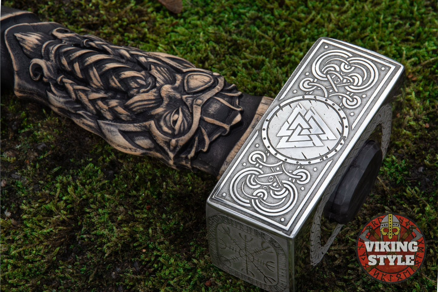 Handmade Viking Hammer - Odin & Valknut