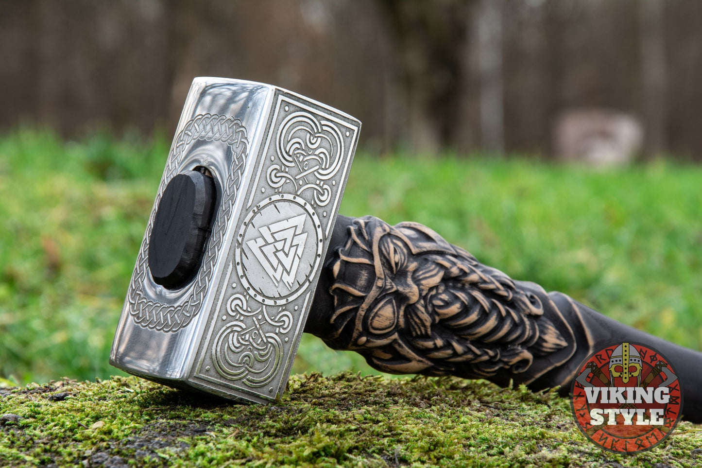 Handmade Viking Hammer - Odin & Valknut