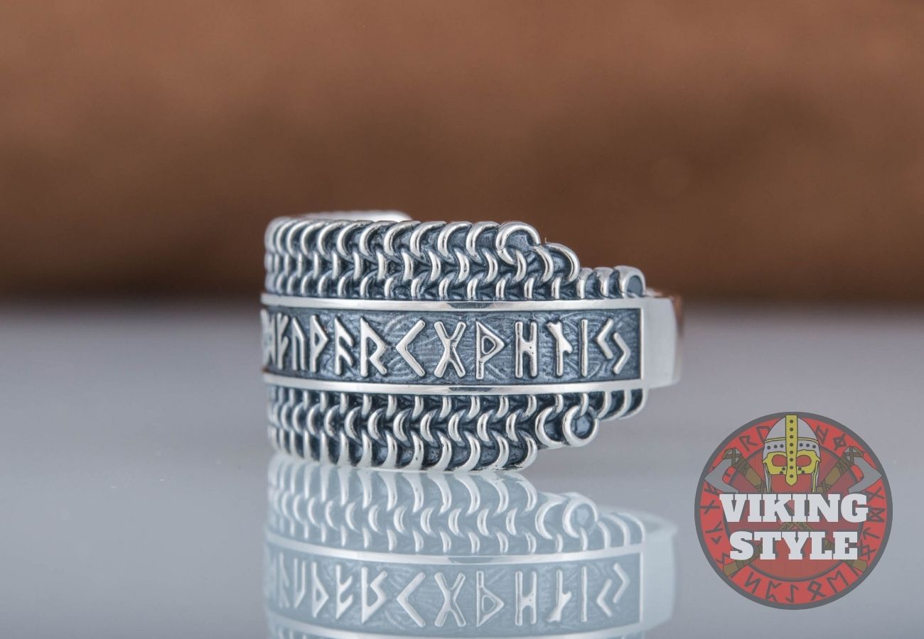 Runic Ring - Chainmail, 925 Silver