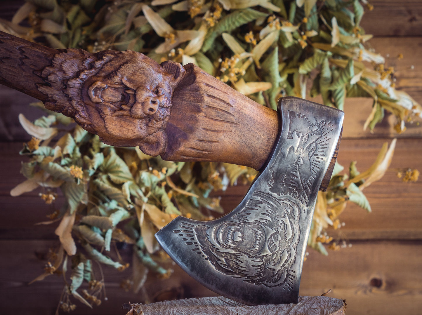 Handmade Viking Axe - Bear