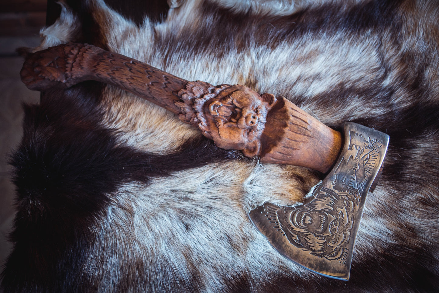 Handmade Viking Axe - Bear