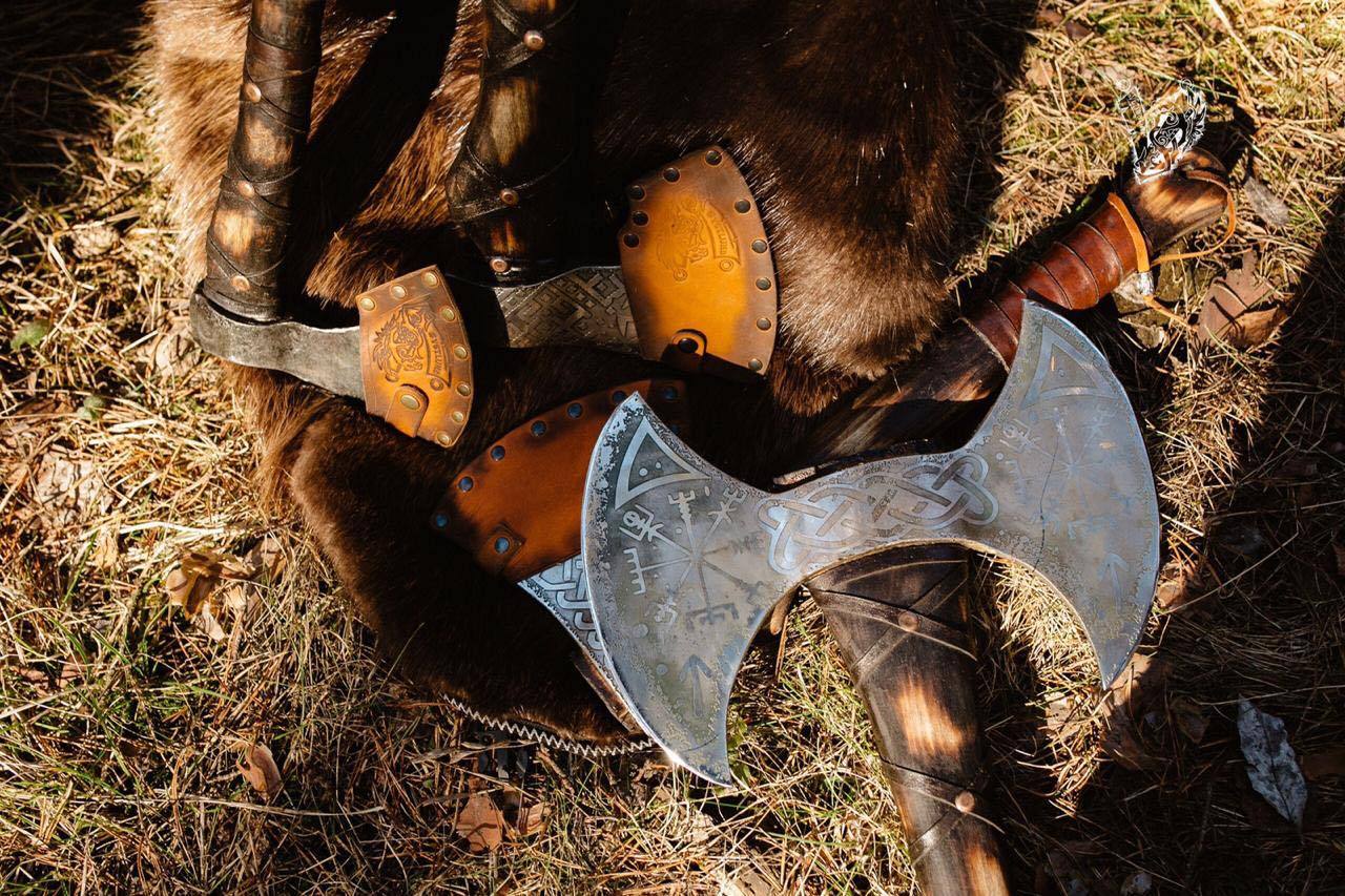 Engraved Double Sided Axe