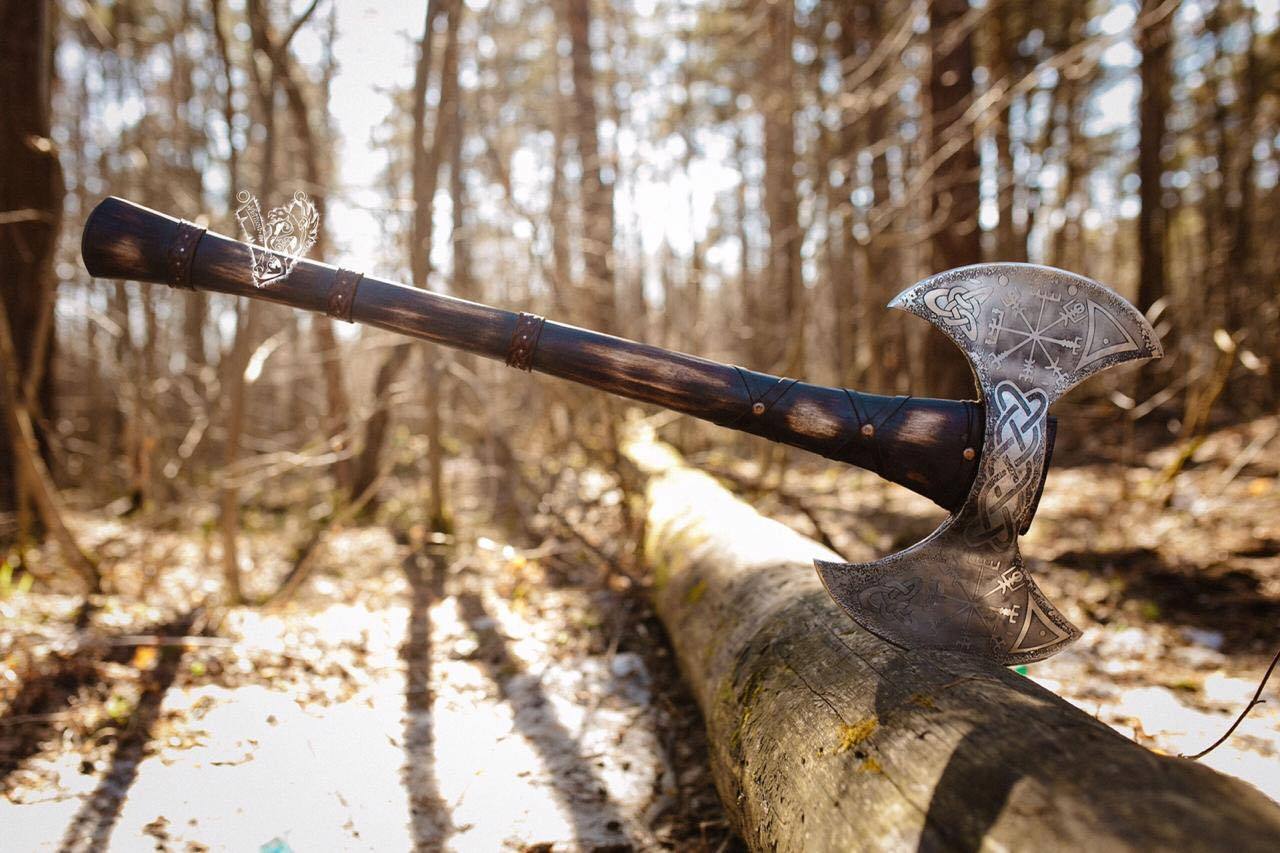 Engraved Double Sided Axe