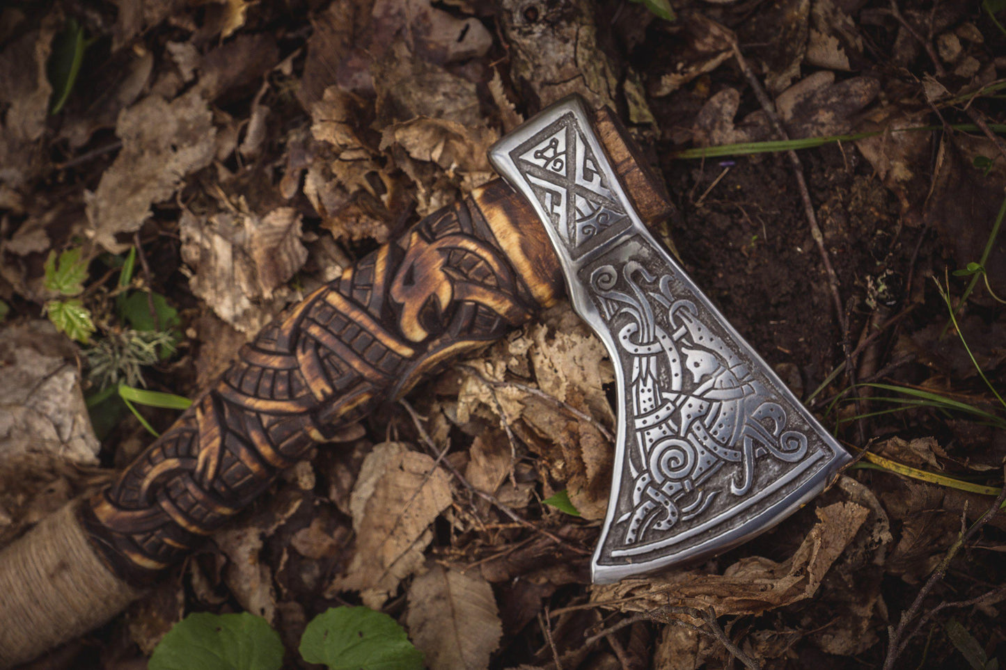 Handmade Viking Axe - Dragon
