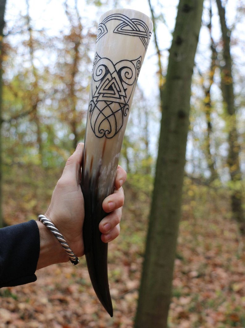 Huginn & Muninn Drinking Horn