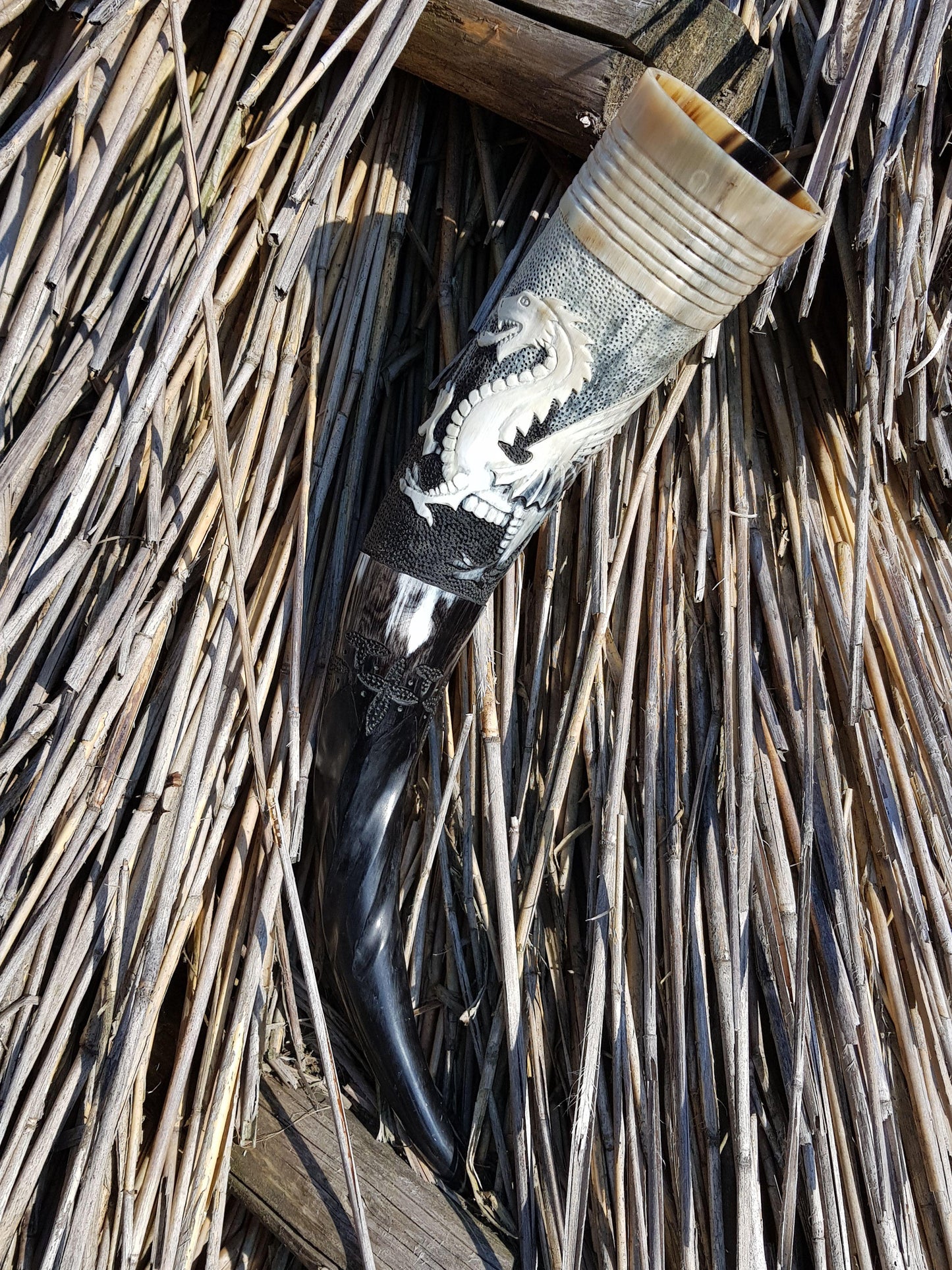 Norse Dragon Drinking Horn