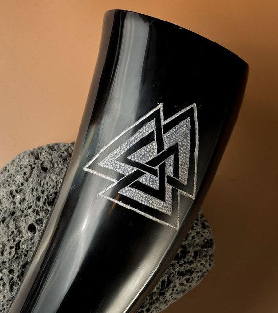 Valknut Drinking Horn