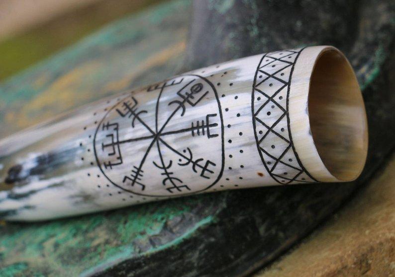 Vegvisir Drinking Horn