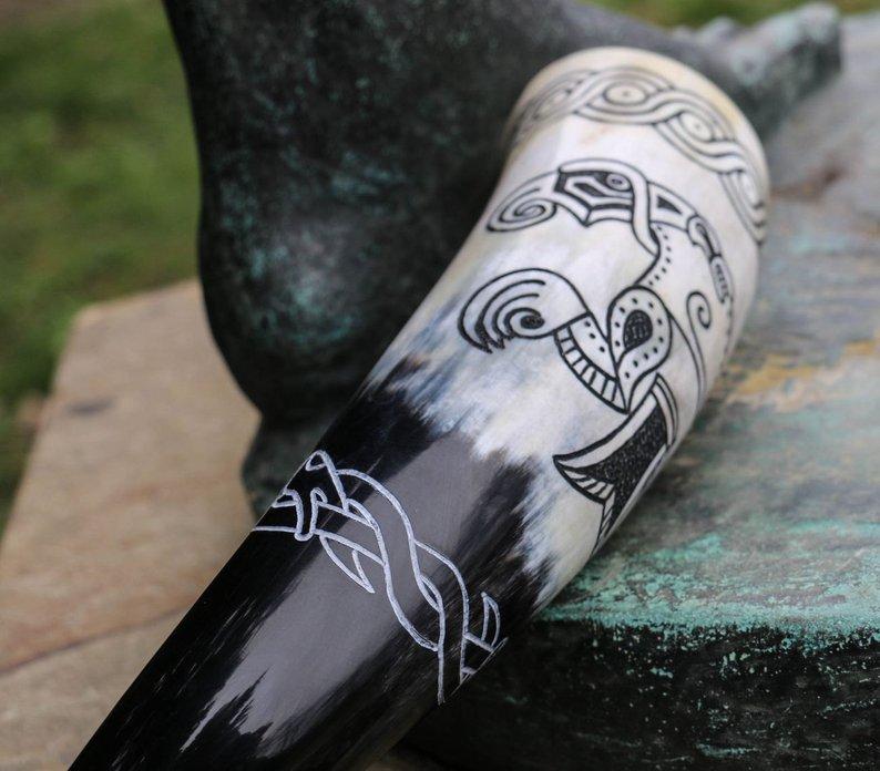 Viking Raven Drinking Horn