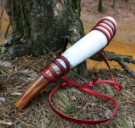 Norse Signal Horn with Deluxe Leather Holder