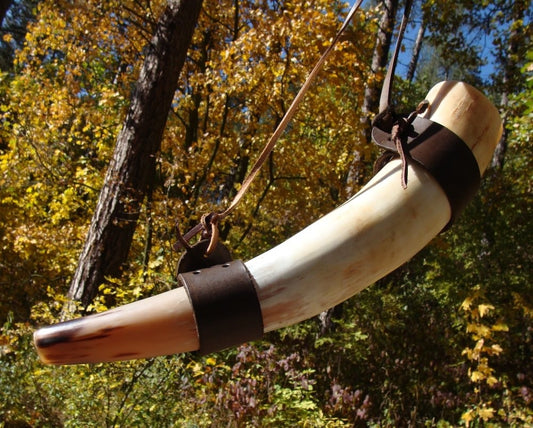 Norse Signal Horn with Leather Holder